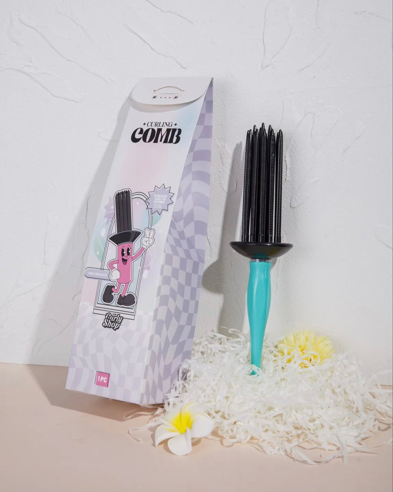 Teal Curling Comb